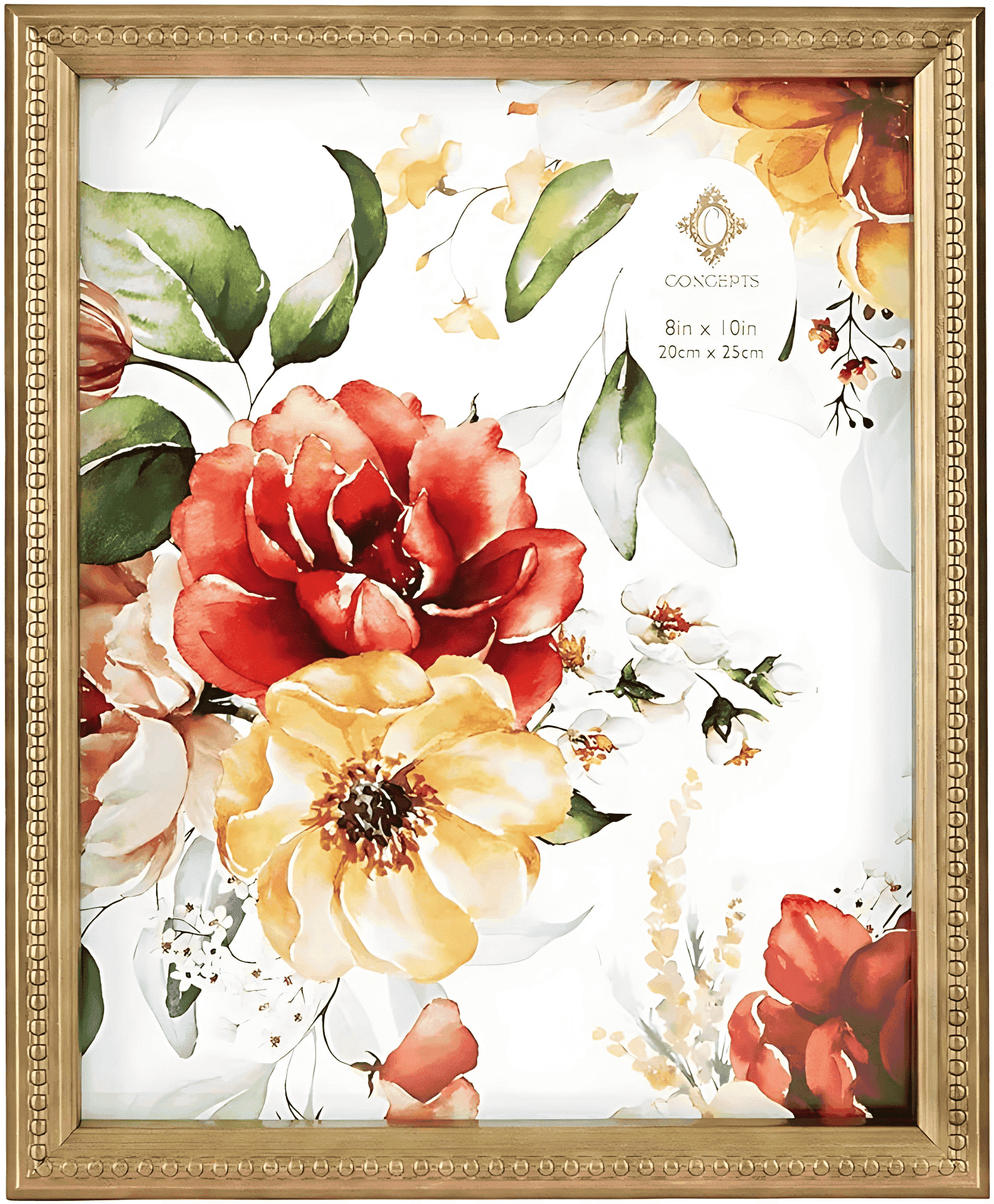 Concepts 8x10 Picture Frames Gold Ornate Resin Photo Frames with HD Glass, Wall/Tabletop - Vertical and Horizontal Display
