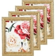 thumbnail image 1 of Concepts 8x10 Gold Picture Frames - Set of 4 Ornate Flower Photo Frames with HD Glass, Wall/Tabletop, 1 of 6