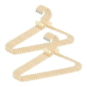 Concepts Heavy Duty Pearl Hangers for Kids — Coat Hangers, Pant Hangers, Skirt Hangers, Champagne with Ribbon, 8-Pack
