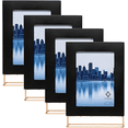 thumbnail image 1 of Concepts Modern Black Wood Photo Frame with Gold Stand – Sleek Tabletop Picture Frame, Minimalist Desk Decor, Gift-Ready Frame for Home & Office (pack of 4), 1 of 9