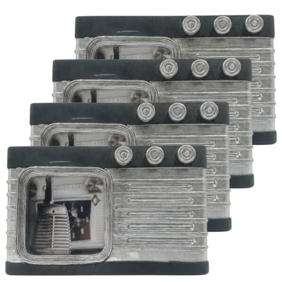 Concepts Pack of 4 - 4x4 Retro Radio Picture Frame | Vintage Audio-Themed Photo Holder for Music Lovers, Office Desks, Shelves & Home Dcor