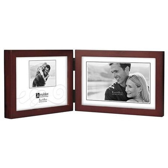 Concepts Series Wood Frame for 4x6" Double Horizontal Photograph, Walnut