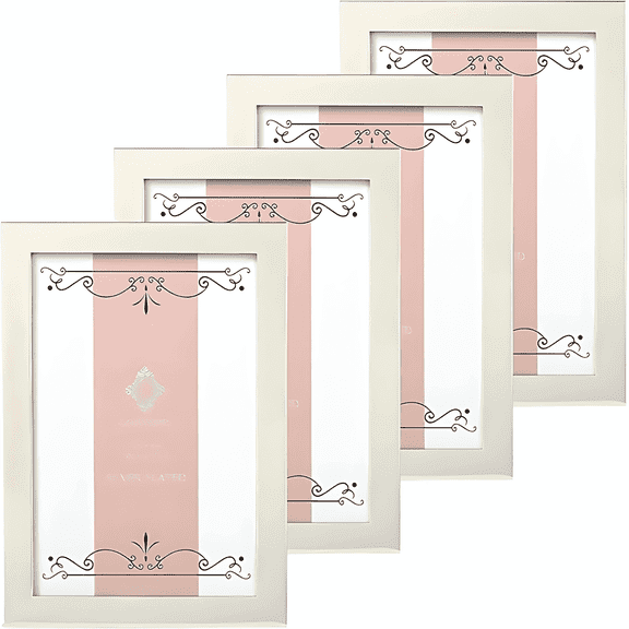 Concepts 4x6 Metal Picture Frames French Classic Silver Photo Frames for Family Pictures- Elegant Wall and Tabletop Décor (Set of 4)