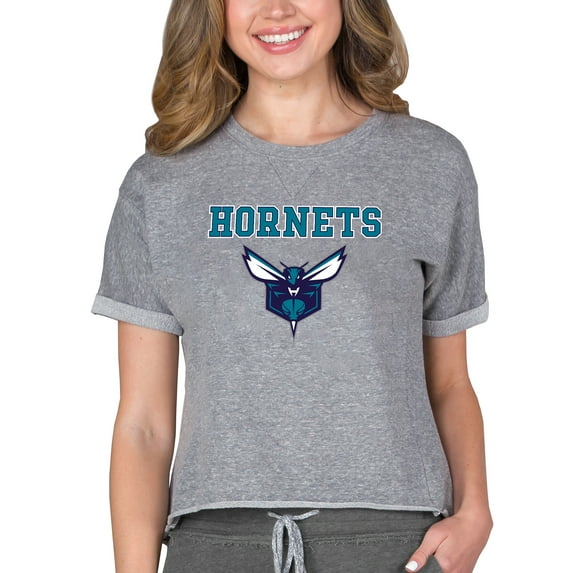 Concepts Sport Gray Charlotte Hornets NBA Women's Concepts Mainstream Terry SS Top
