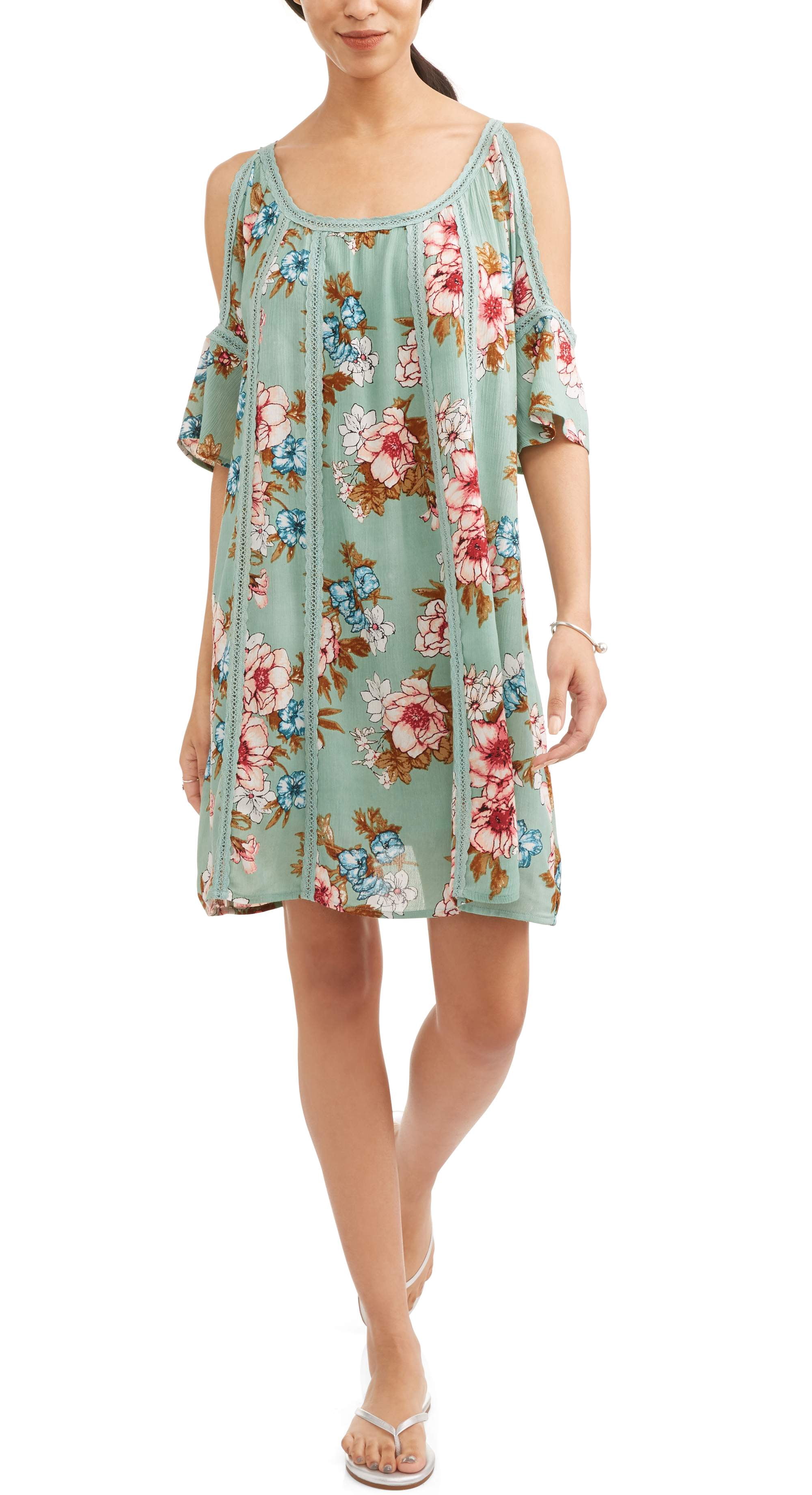Concepts Women's Cold Shoulder Dress with Crochet, Size: Large