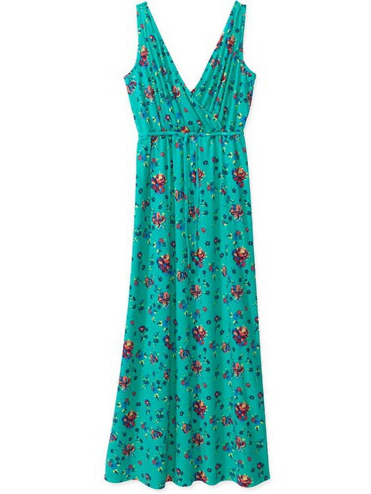 Concepts Women's Surplice Knit Maxi Dress with Tie At Waist - Walmart.com