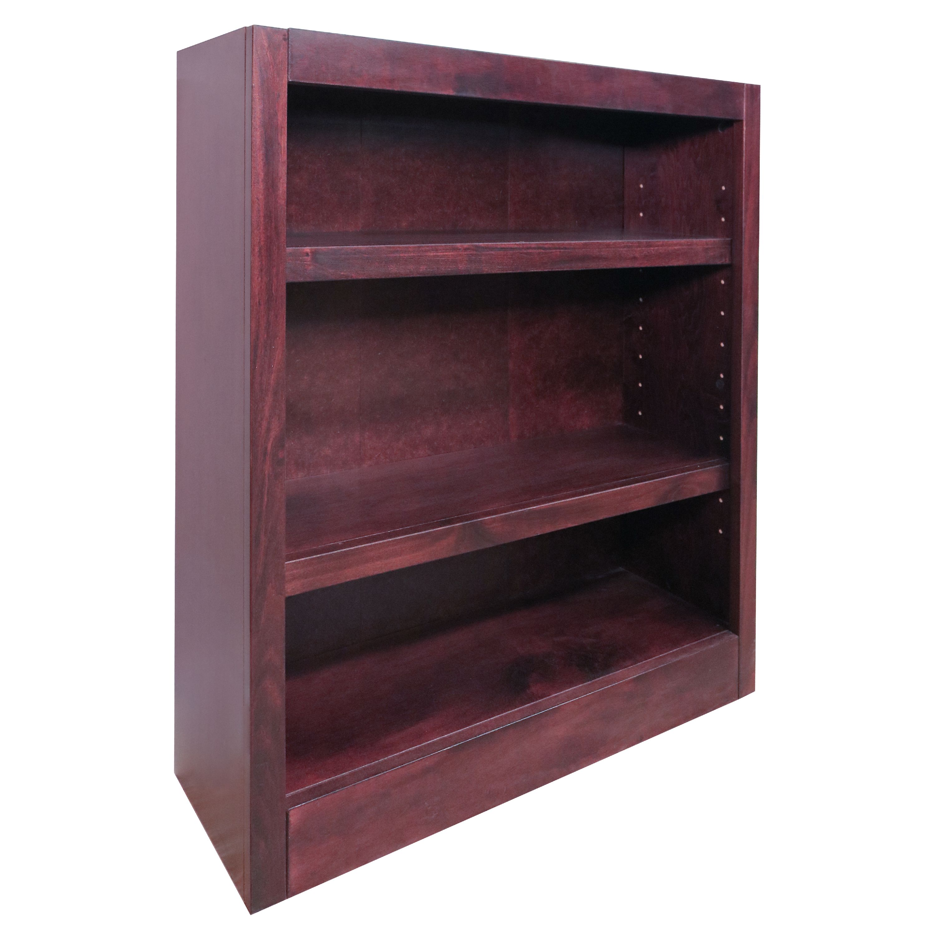 Concepts in Wood 3 Shelf Wood Bookcase, 36 inch Tall - Cherry Finish - image 1 of 6