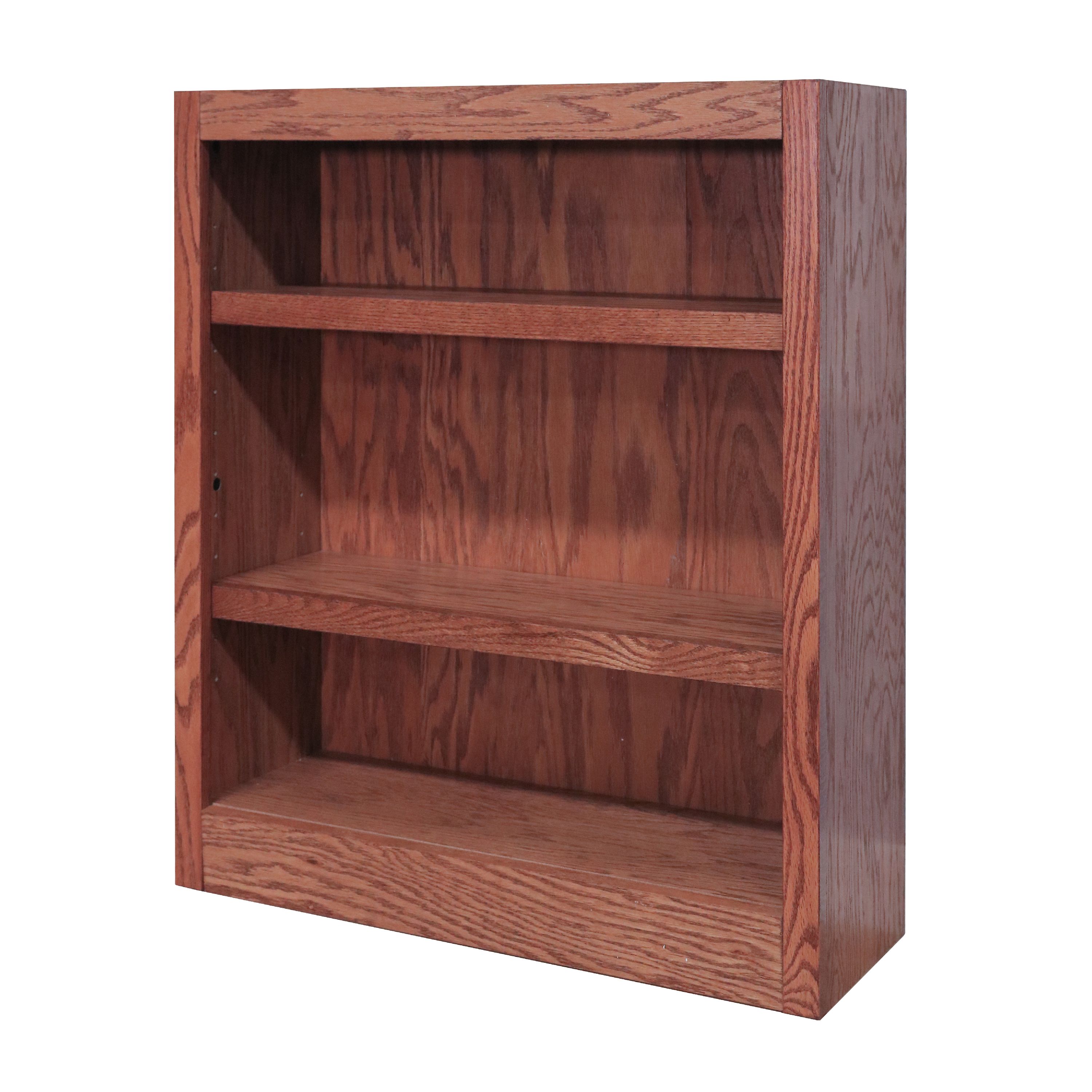 Concepts in Wood 3 Shelf Wood Bookcase, 36 inch Tall - Oak Finish - image 1 of 6