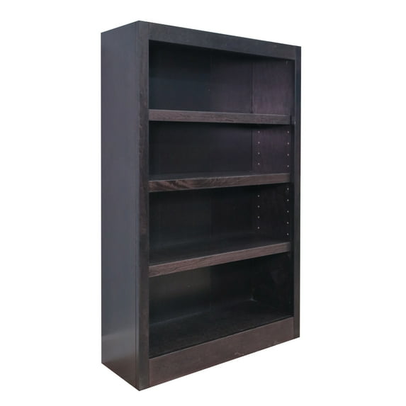 Concepts in Wood Single Wide Bookcase, 4 Shelves Espresso Espresso Finish