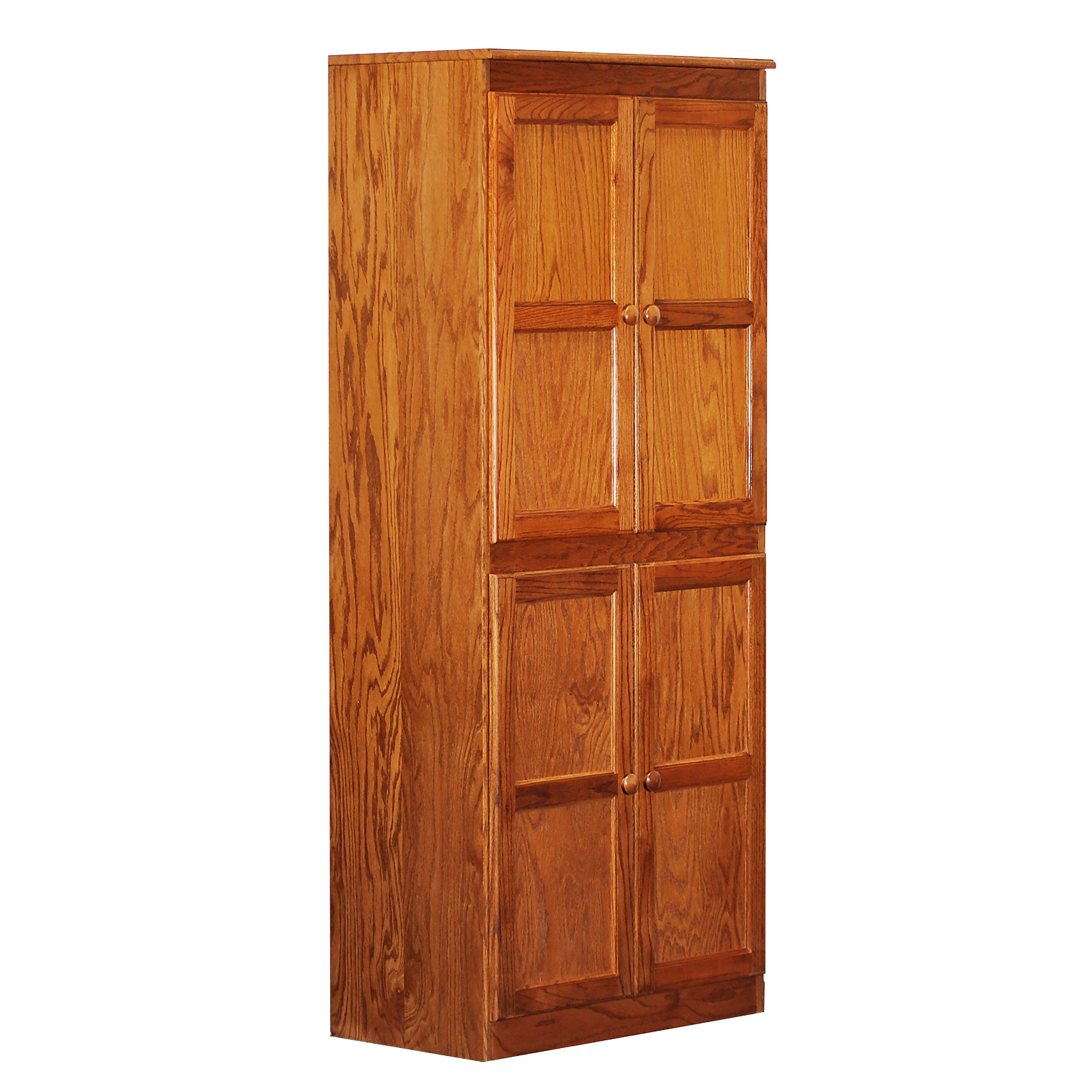 4-shelf With Storage Cabinet Light Oak Finish Bookcase - 73