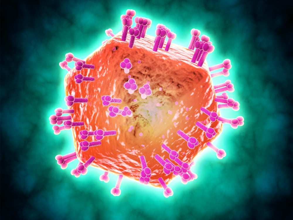 Conceptual image of HIV virus Canvas Art - Stocktrek Images (33 x 25)