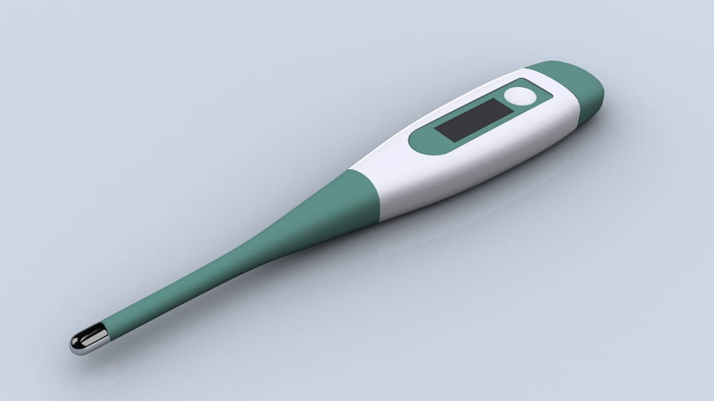 Conceptual image of a digital thermometer Canvas Art - Stocktrek Images (19 x 11)