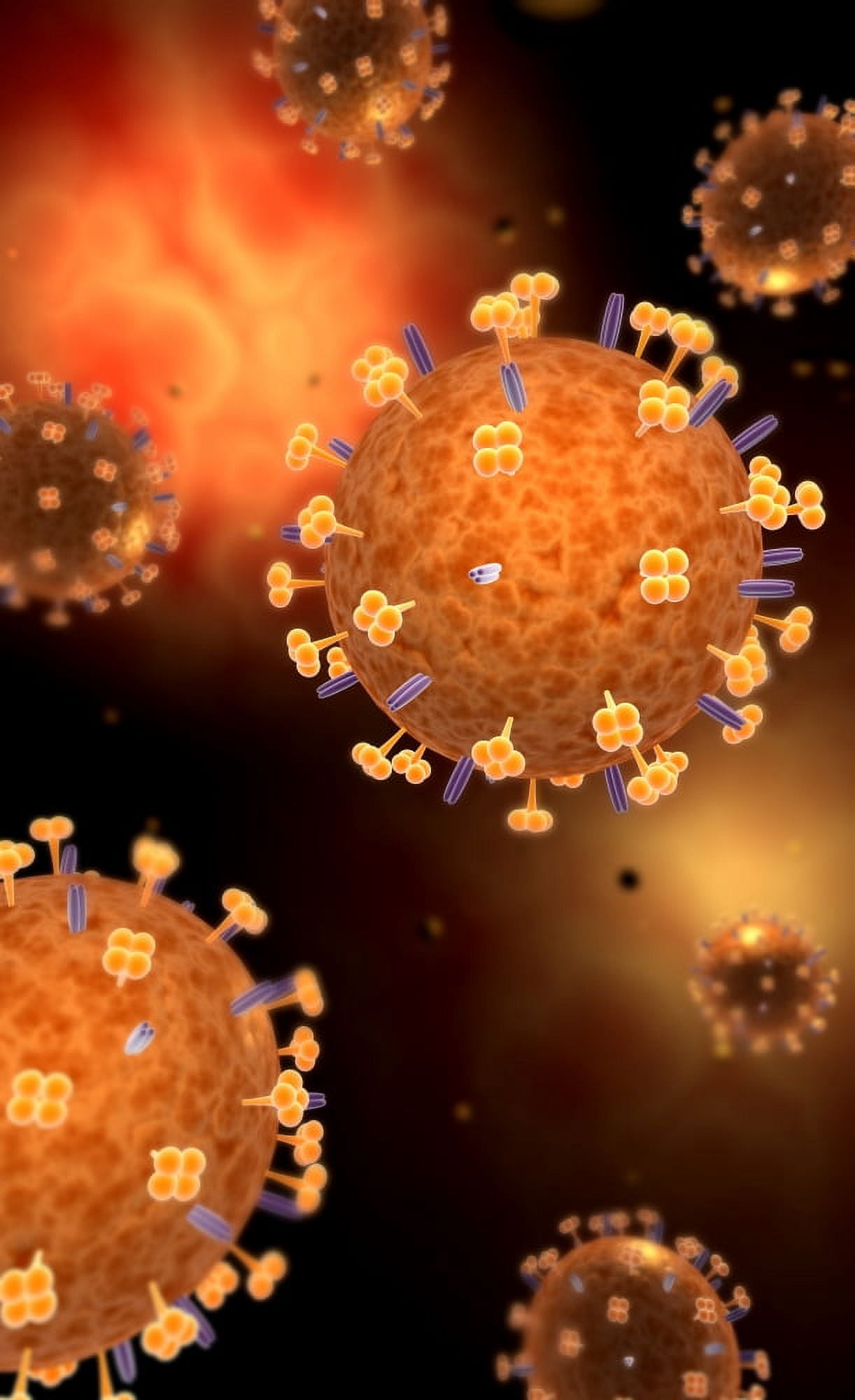 Conceptual image of influenza causing flu virus Canvas Art - Stocktrek Images (12 x 19)