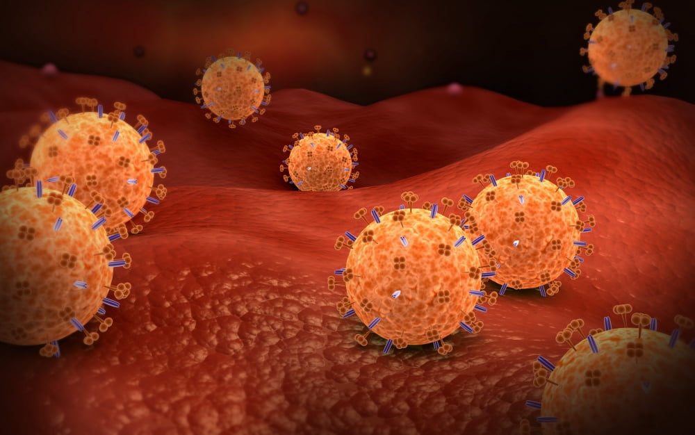 Conceptual image of influenza causing flu virus Canvas Art - Stocktrek Images (18 x 12)