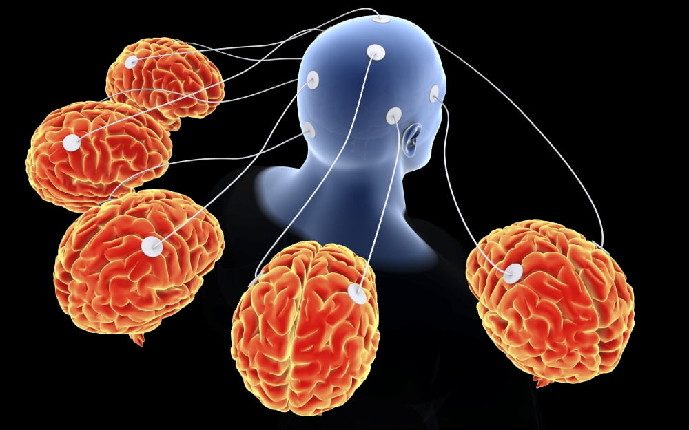 Conceptual image of multi-brain processing Canvas Art - Stocktrek Images (36 x 23)