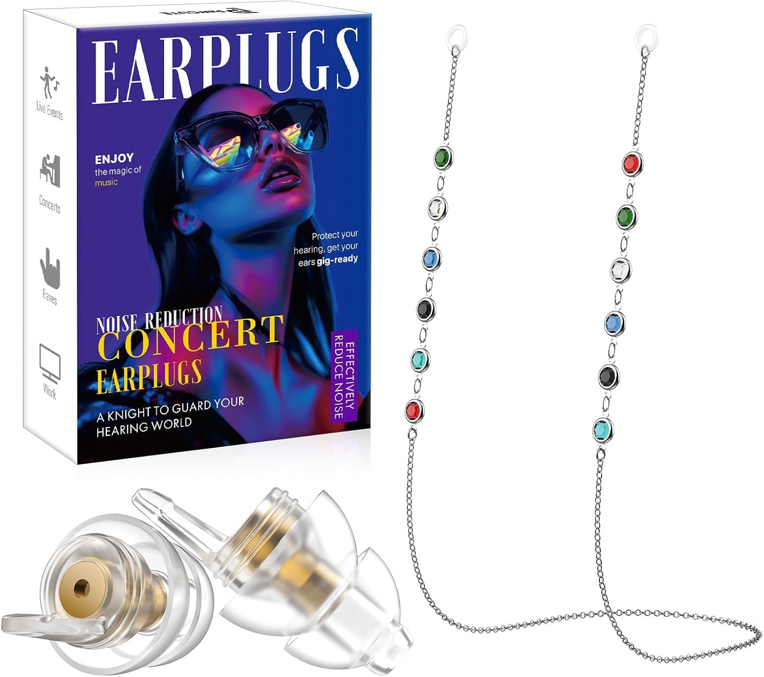 Concert Ear Plugs,High Fidelity Noise Reduction Earplugs,Noise ...