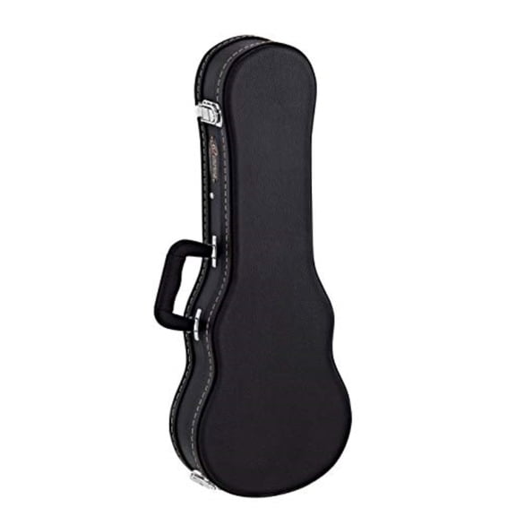 Concert Ukulele Economy Hardshell Case - 15 mm Velvet Padding - Black with Chrome Hardware