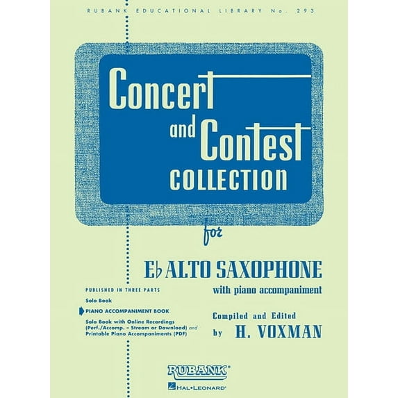 Concert and Contest Collection for Eb Alto Saxophone: Piano Accompaniment, (Paperback)