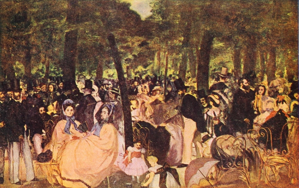 Concert aux Tuileries Canvas Art - edouard Manet (18 x 24)