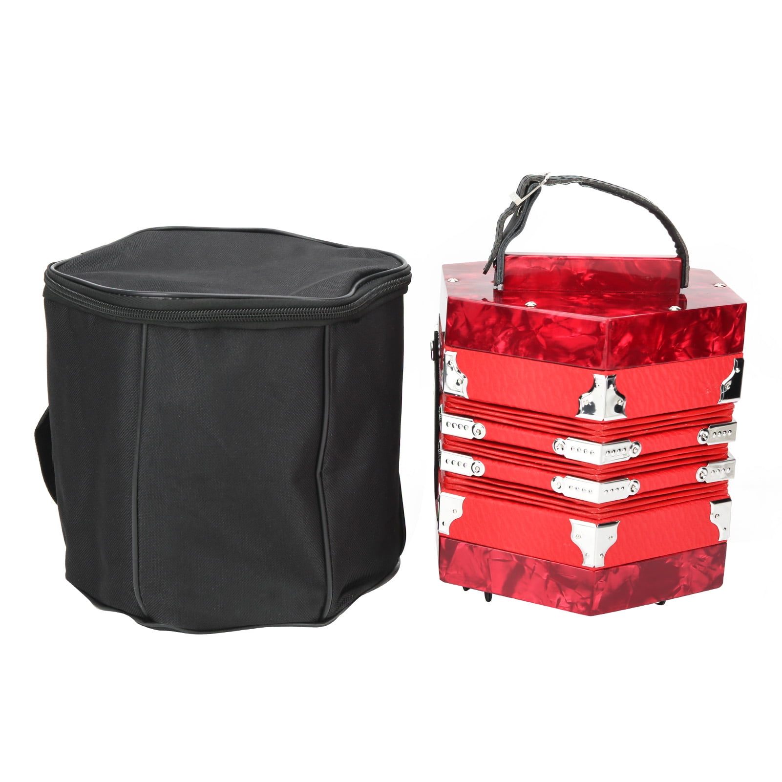 Concertina Accordion Portable Professional for Adults Musical Instrument SuppliesRed