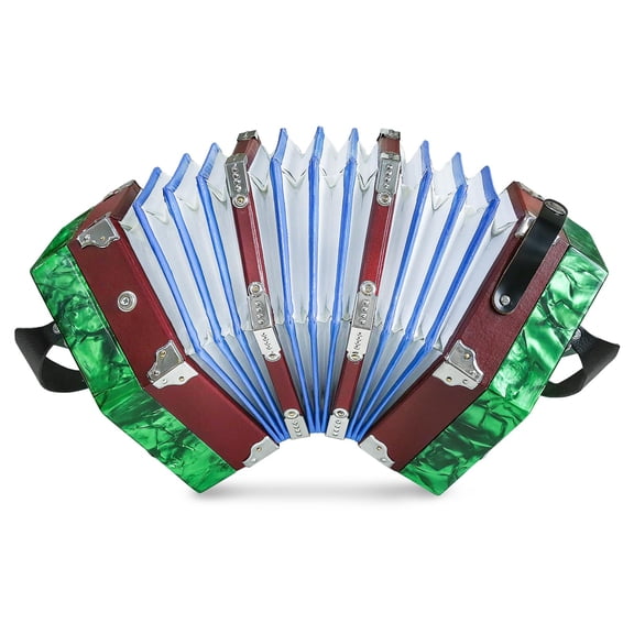 Concertinas,20-Key Accordion for Adults, Professional Accordion for Beginners, Adjustable Hand Straps, Instrument Accessories (Green)