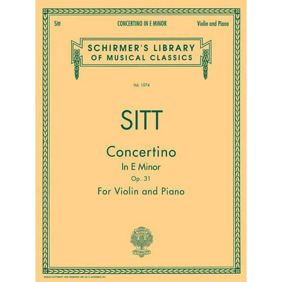 Concertino in E Minor, Op. 31 : Violin and Piano (Paperback)