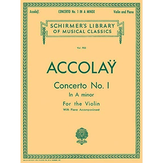 Pre-Owned Concerto No. 1 in A Minor: Schirmer Library of Classics Volume 905 Violin with Piano Accompaniment (Schirmer's Library of Musical Classics), 9780793554454, 0793554454, Paperback, Vol. 905 edition