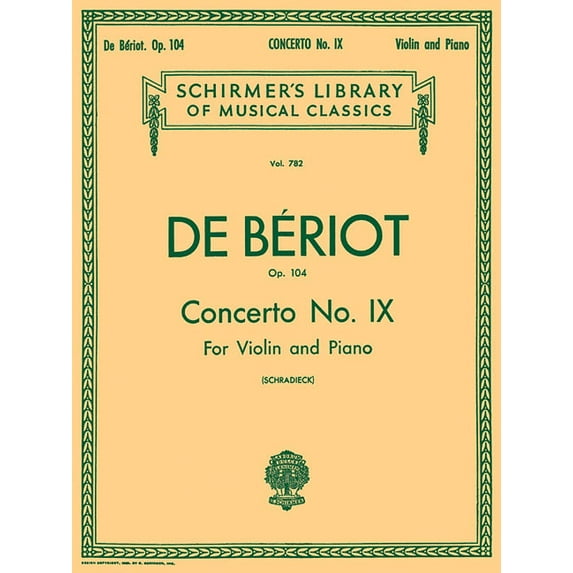 Concerto No. 9 in a Minor, Op. 104: Schirmer Library of Classics Volume 782 Score and Parts, (Paperback)