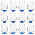 thumbnail image 1 of Concerto Stemless Wine Glasses 11 oz. Set of 12, Bulk Pack - Restaurant Glassware, Perfect for Red Wine, White Wine or Cocktails - Blue, 1 of 5
