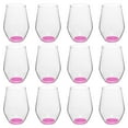 thumbnail image 1 of Concerto Stemless Wine Glasses 11 oz. Set of 12, Bulk Pack - Restaurant Glassware, Perfect for Red Wine, White Wine or Cocktails - Pink, 1 of 5