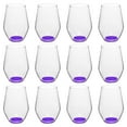 thumbnail image 1 of Concerto Stemless Wine Glasses 11 oz. Set of 12, Bulk Pack - Restaurant Glassware, Perfect for Red Wine, White Wine or Cocktails - Purple, 1 of 5