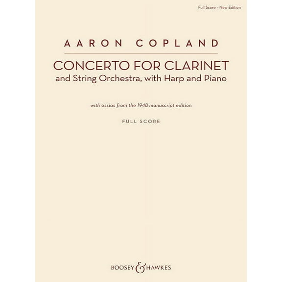 Concerto for Clarinet: Clarinet and String Orchestra, with Harp and Piano New Edition, (Paperback)