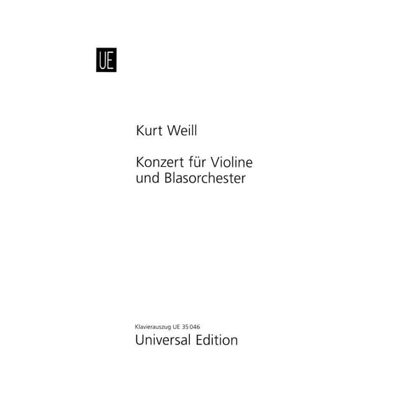 Concerto for Violin and Wind Orchestra, Op. 12: Violin and Piano Reduction Critical Edition