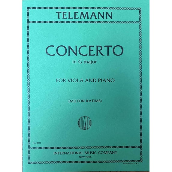 Concerto in G Major Viola and Piano (IMC # 401)