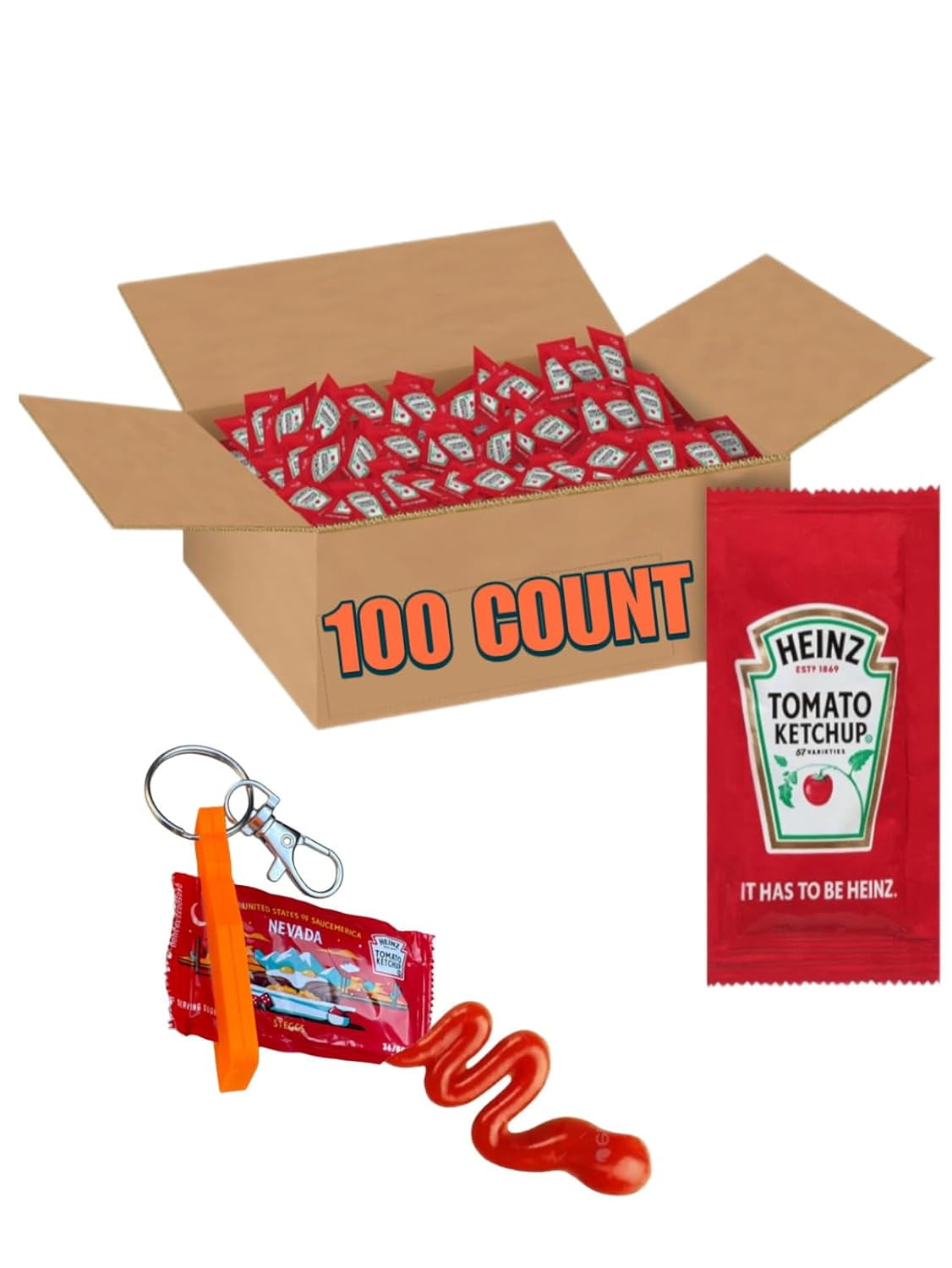 Concession Choice Ketchup Heinz Tomato Ketchup Packets, 7 , 100/Case