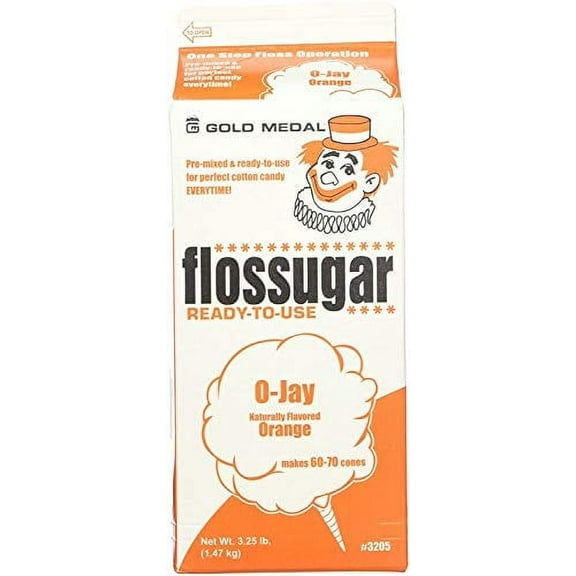 Concession Essentials Orange Cotton Candy Floss Sugar, 1 Carton