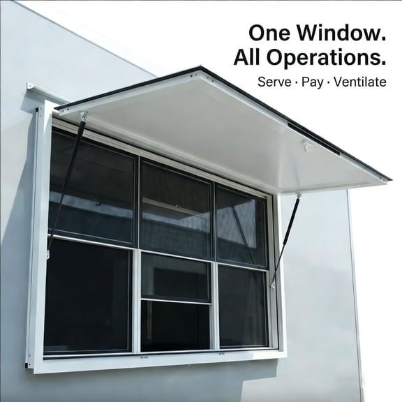 Concession Window, 60x36in Serving Window, Food Truck Service Window with 3 up&down sliding windows, Concession Stand Serving Window for Street Food Cart