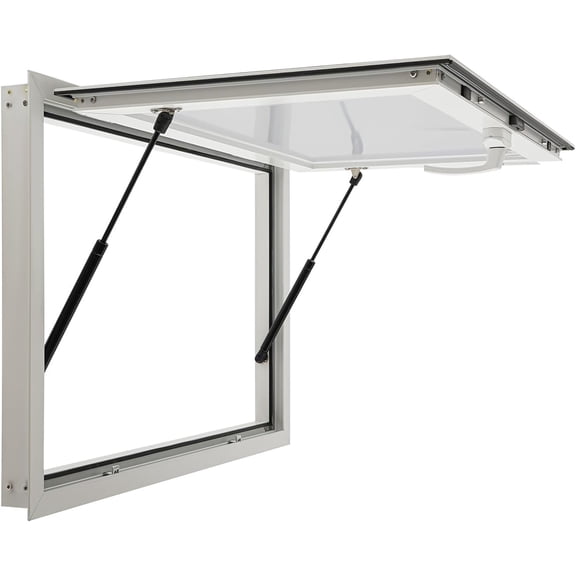 Concession Window, Aluminum Alloy Food Truck Service Window with 4 Horizontal Sliding Screen Windows & Awning Door & Drag Hook, Serving Window for Food Trucks Concession Trailers