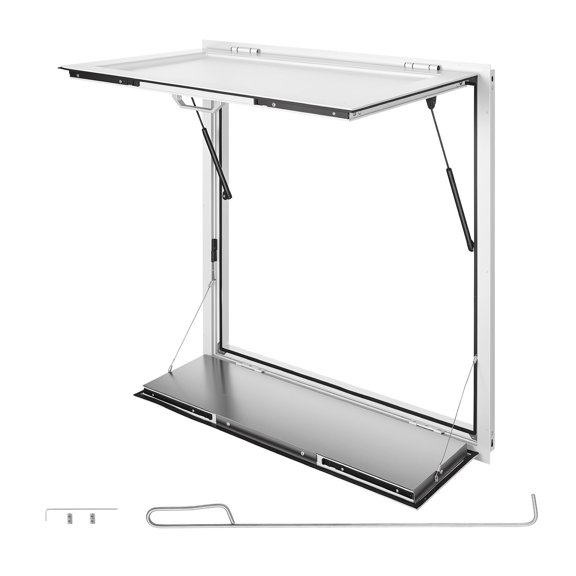 Concession Window Folding Shelf 36 x 36 Inch Aluminum Service Window Food Truck Awning Door Rainwater
