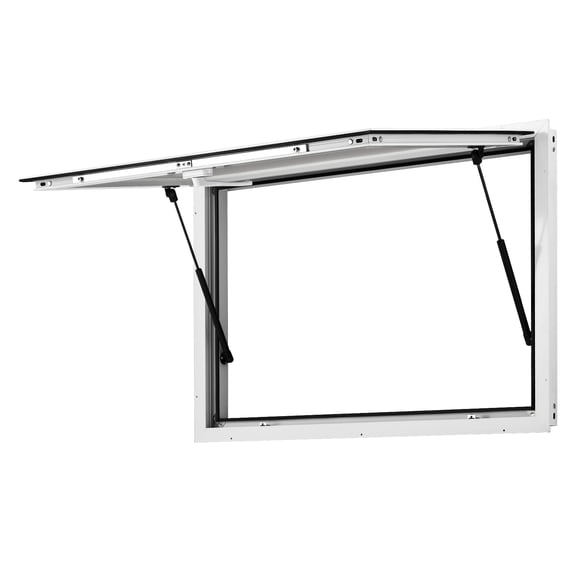 Concession Window for Food Truck, 36"x24"Stainless Steel Serving Window with Awning, Upward Opening Hatch for Trailer, Snack Bar, Outdoor Catering