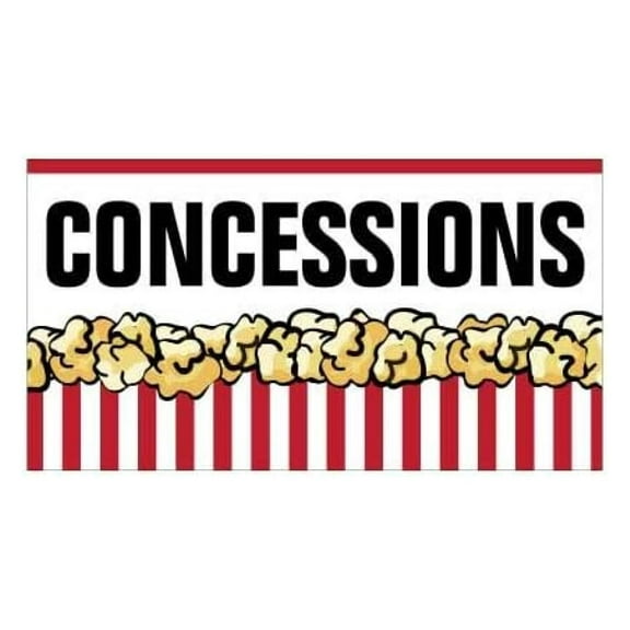 Concessions Banner - Concessions Stand Banner Waterproof Vinyl (3 feet Tall)