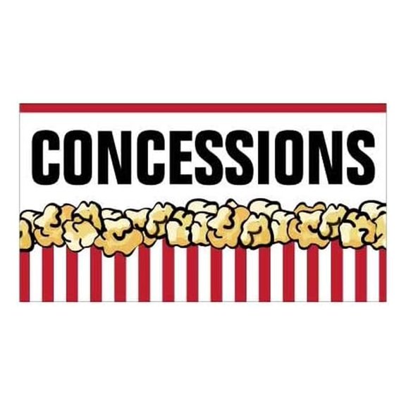Concessions Banner - Concessions Stand Banner Waterproof Vinyl (3 feet Tall)