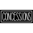 thumbnail image 1 of Concessions White Border LED Neon Sign 10" Tall x 24" Wide - inches Black Square Cut Acrylic Backing, with Dimmer - Premium built indoor Sign for Storefront., 1 of 7