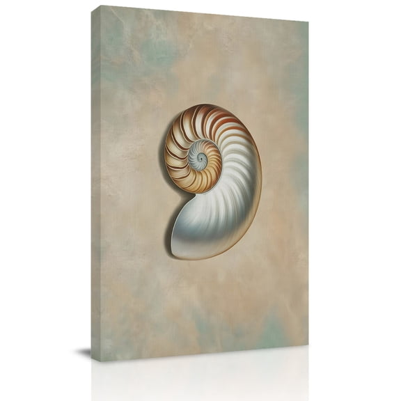 Conch Canvas Wall Art for Living Room, Vintage Yellow Conch Gradient Brown Green Texture Poster Print Painting for Bedroom Office Home Decoration Wall Pictures Prepare To Hang 24"x32"