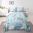 thumbnail image 1 of Conch Comforter Set Teal Blue Ocean Beach Coastal Twin Bedding Comforter Sets,Starfish Octopus Tentacles Quilt Underwater Creature Coral Duvet Insert,Kawaii Fish Room Decor, 1 of 5