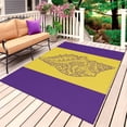 thumbnail image 1 of Conch Mandalas Outdoor Rug for Patio/Deck/Porch, Non-Slip Large Area Rug 3 x 5 Ft, Boho Modern Yellow Purple Abstract Stripe Indoor Outdoor Rugs Washable Area Rugs, Camping Rug Carpet Runner, 1 of 8