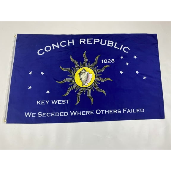 Conch Republic "We Seceded Where Others Failed" Independence Silk Screen Printed Flag from Key West, Florida