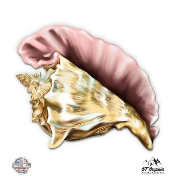 Conch Shell - 5" Vinyl Sticker - For Car Laptop I-Pad - Waterproof Decal