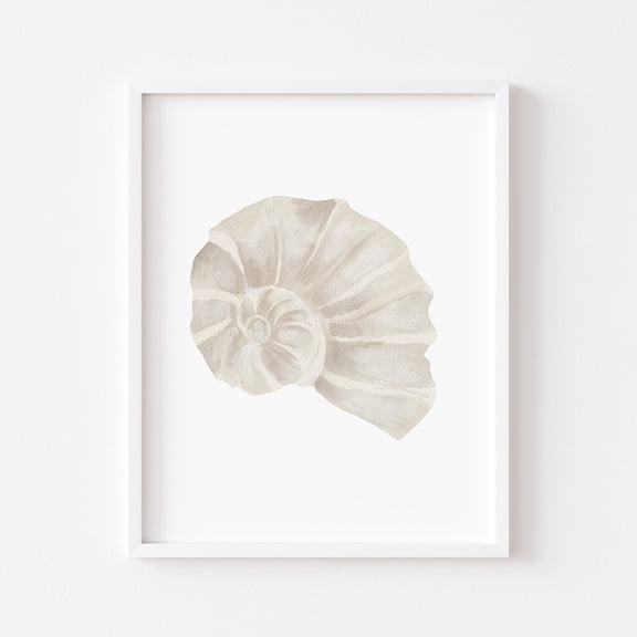 Conch Shell Coastal Beach Wall Art Decor Unframed Paper Print