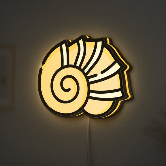 Conch Shell LED Lightbox - Sea Life Aquarium Nature Decor, Custom Led Sign for Home Office Shop Decor (Width 12 inch, 30cm)